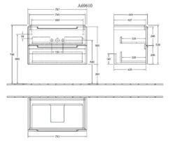 Villeroy & Boch Subway 2.0 - Waschtischunterschrank, 787x520x449 Mm, 2 Schubladen, Glossy White A69610DH -Villeroy & Boch 0183f9299216478f98eabe9a