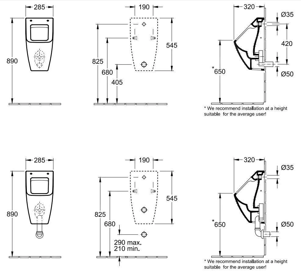 Villeroy & Boch Venticello - Absaug-Urinal, 285x545x315 Mm, DirectFlush, Alpinweiß 5504R101 5 Villeroy & Boch Venticello - Absaug-Urinal, 285x545x315 Mm, DirectFlush, Alpinweiß 5504R101 – Bild 3