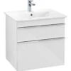 Villeroy & Boch Venticello - Waschtischunterschrank, 603x590x502 Mm , 2 Auszüge,Glossy White A92401DH