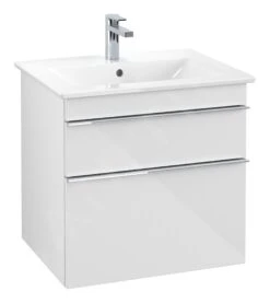Villeroy & Boch Venticello - Waschtischunterschrank, 603x590x502 Mm , 2 Auszüge,Glossy White A92401DH