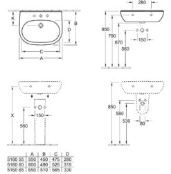 Villeroy & Boch O.novo - Halbsäule, Alpinweiß 52660001 -Villeroy & Boch 14d2df66ec5f5a7ebd729270 1