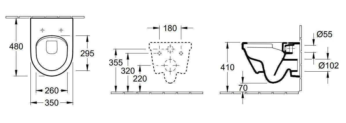 Villeroy & Boch Architectura - Wand WC Compact, Abgang Waagerecht, DirectFlush, AntiBac, CeramicPlus, Alpinweiß 4687R0T2 4 Villeroy & Boch Architectura - Wand WC Compact, Abgang Waagerecht, DirectFlush, AntiBac, CeramicPlus, Alpinweiß 4687R0T2 – Bild 2