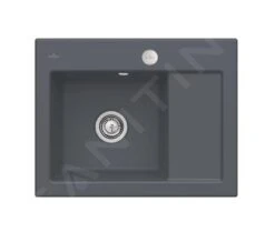 Villeroy & Boch Subway 45 - Keramikspüle, 65x51 Cm, Mit Exzenterbedienung, CeramicPlus, Ebony 331202i4