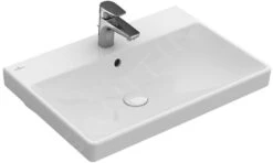 Villeroy & Boch Avento - Möbelwaschtisch 650x470 Mm, Mit Überlauf, Mit Hahnloch, CeramisPlus, Stone White 415865RW
