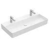 Villeroy & Boch Memento 2.0 - Doppelwaschbecken 1000x470 Mm, Ohne Überlauf, 2 Hahnlöchern, CeramicPlus, Alpinweiß 4A22A1R1 -Villeroy & Boch 388715b72c589d8aab4f74d6 1