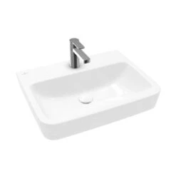 Villeroy & Boch O.novo - Aufsatzwaschbecken, 600x460 Mm, Ohne Überlauf, Mit Hahnloch, CeramicPlus, Alpinweiß 4A416LR1