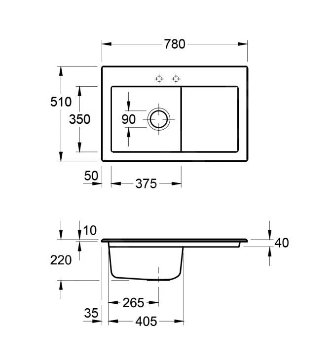 Villeroy & Boch Subway 45 - Keramikspüle, 78x51 Cm, CeramicPlus, Stone White 677201RW 4 Villeroy & Boch Subway 45 - Keramikspüle, 78x51 Cm, CeramicPlus, Stone White 677201RW – Bild 2