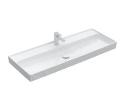 Villeroy & Boch Collaro - Möbelwaschtisch, 1200x470 Mm, Ohne Überlauf, 2 Hahnlöcher, Ceramic, Stone White 4A33C2RW
