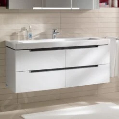 Villeroy & Boch Subway 2.0 - Waschtischunterschrank, 1287x520x449 Mm, 4 Schubladen, Glossy White A69810DH -Villeroy & Boch 46a420e7bb8321add918a1d8