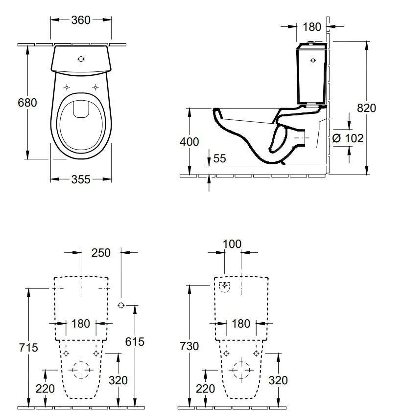 Villeroy & Boch O.novo - Stand Tiefspül WC Für Kombination, Abgang Waagerecht, CeramicPlus, Alpinweiß 662310R1 4 Villeroy & Boch O.novo - Stand Tiefspül WC Für Kombination, Abgang Waagerecht, CeramicPlus, Alpinweiß 662310R1 – Bild 2