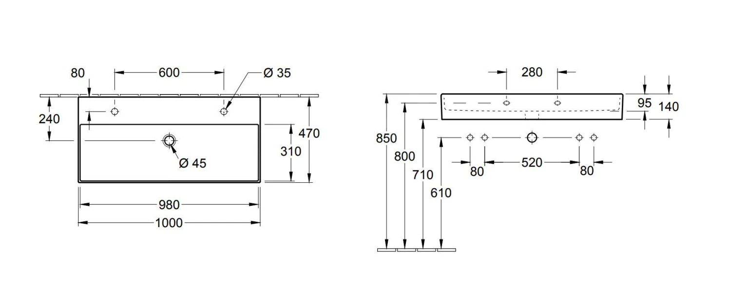 Villeroy & Boch Memento 2.0 - Doppelwaschbecken 1000x470 Mm, Ohne Überlauf, 2 Hahnlöchern, CeramicPlus, Alpinweiß 4A22A1R1 4 Villeroy & Boch Memento 2.0 - Doppelwaschbecken 1000x470 Mm, Ohne Überlauf, 2 Hahnlöchern, CeramicPlus, Alpinweiß 4A22A1R1 – Bild 2