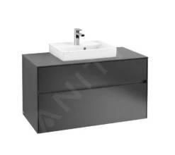Villeroy & Boch Collaro - Waschtischunterschrank, 1000x548x500 Mm, 2 Auszüge, Schwarz Matt C01600PD