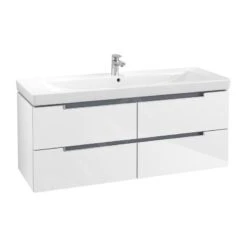 Villeroy & Boch Subway 2.0 - Waschtischunterschrank, 1287x420x449 Mm, 4 Auszüge, Glossy White A69800DH