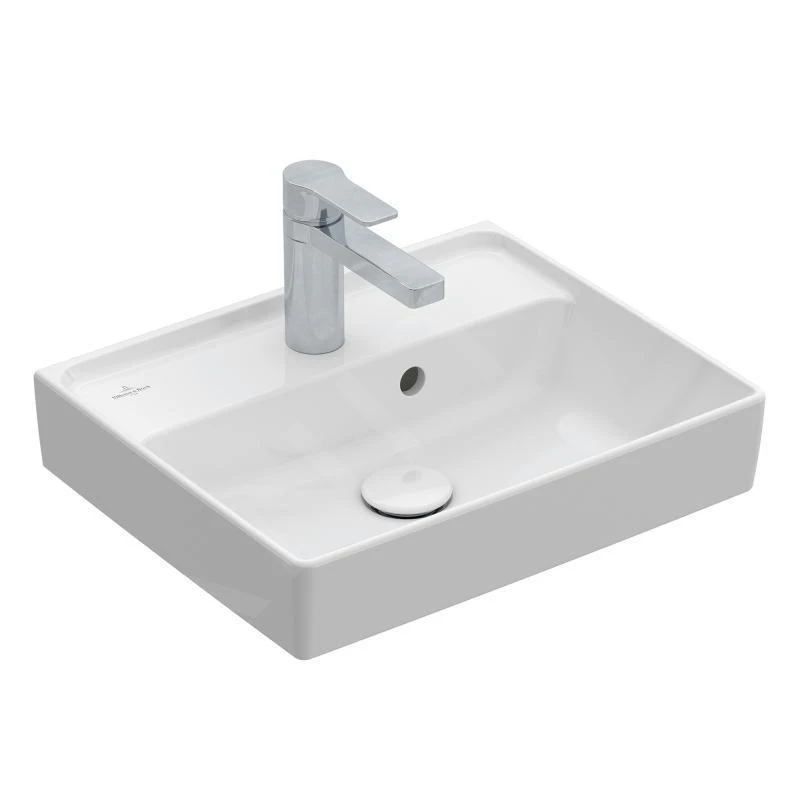 Villeroy & Boch Collaro - Handwaschbecken Compact, 450x370 Mm, Mit Überlauf, Mit Hahnloch, CeramicPlus, Alpinweß 433445R1 3 Villeroy & Boch Collaro - Handwaschbecken Compact, 450x370 Mm, Mit Überlauf, Mit Hahnloch, CeramicPlus, Alpinweß 433445R1