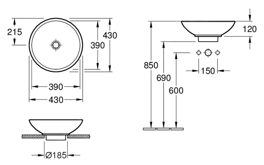Villeroy & Boch Loop&Friends - Aufsatzwaschbecken, Ohne Hahnloch, Durchschnitt 380 Mm, Weiß, Ohne Überlauf 51440101 4 Villeroy & Boch Loop&Friends - Aufsatzwaschbecken, Ohne Hahnloch, Durchschnitt 380 Mm, Weiß, Ohne Überlauf 51440101 – Bild 2