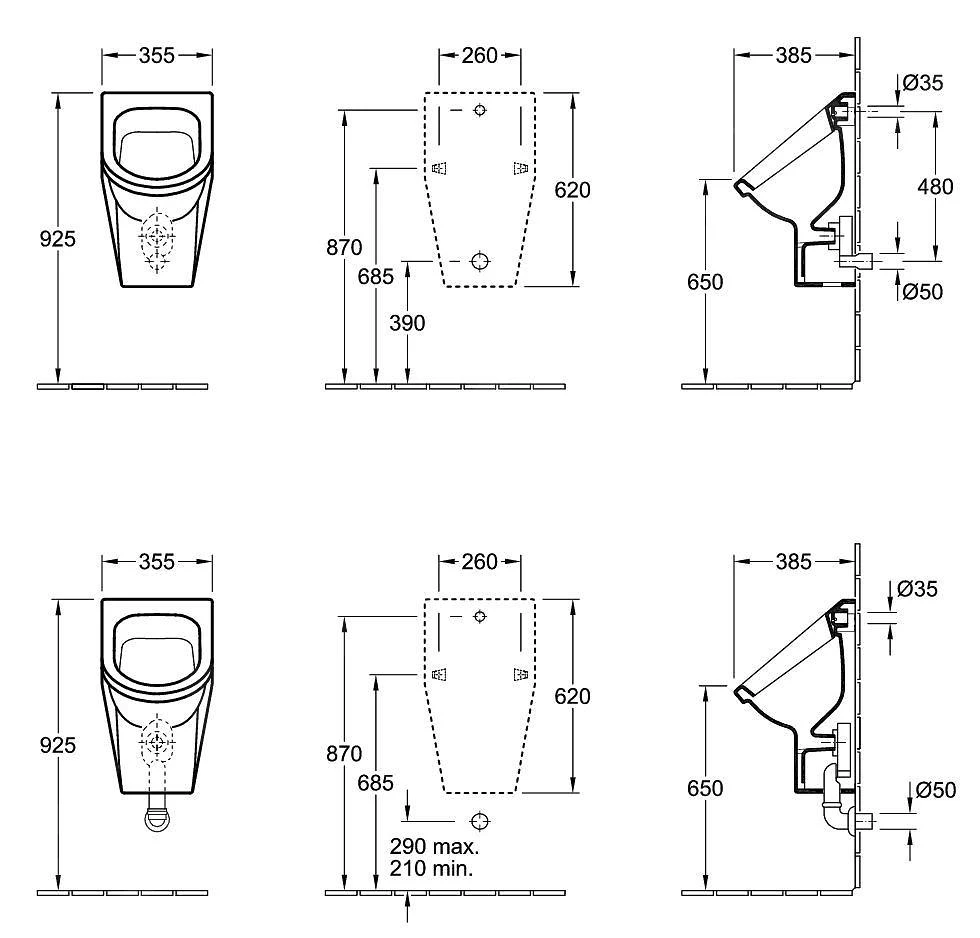 Villeroy & Boch Architectura - Absaug-Urinal, Abgang Waagerecht, Mit Zielobjekt, Alpinweiß 55742001 4 Villeroy & Boch Architectura - Absaug-Urinal, Abgang Waagerecht, Mit Zielobjekt, Alpinweiß 55742001 – Bild 2