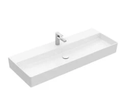 Villeroy & Boch Memento 2.0 - Waschbecken, 1200x470 Mm, Ohne Überlauf, Ohne Hahnloch, CeramicPlus, Alpinweiß 4A22C2R1
