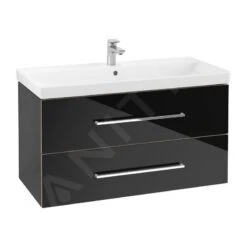 Villeroy & Boch Avento - Waschtischunterschrank,980x514x452 Mm , 2 Auszüge, Crystal Black A89200B3