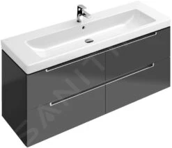 Villeroy & Boch Subway 2.0 - Waschtischunterschrank, 1287x420x449 Mm, 4 Auszüge, Glossy Grey A69800FP