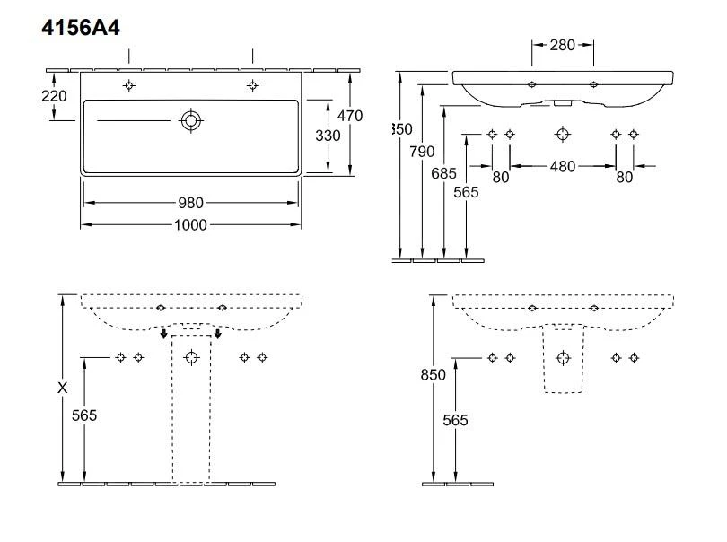 Villeroy & Boch Avento - Doppelmöbelwaschtisch 1000x470 Mm, Mit Überlauf, Mit Hahnlöchren, CeramicPlus, Stone White 4156A4RW 4 Villeroy & Boch Avento - Doppelmöbelwaschtisch 1000x470 Mm, Mit Überlauf, Mit Hahnlöchren, CeramicPlus, Stone White 4156A4RW – Bild 2