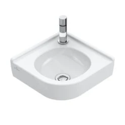 Villeroy & Boch O.novo - Eckhandwaschbecken 320x320 Mm, Ohne Überlauf, 1 Hahnloch, Alpinweiß 73103301