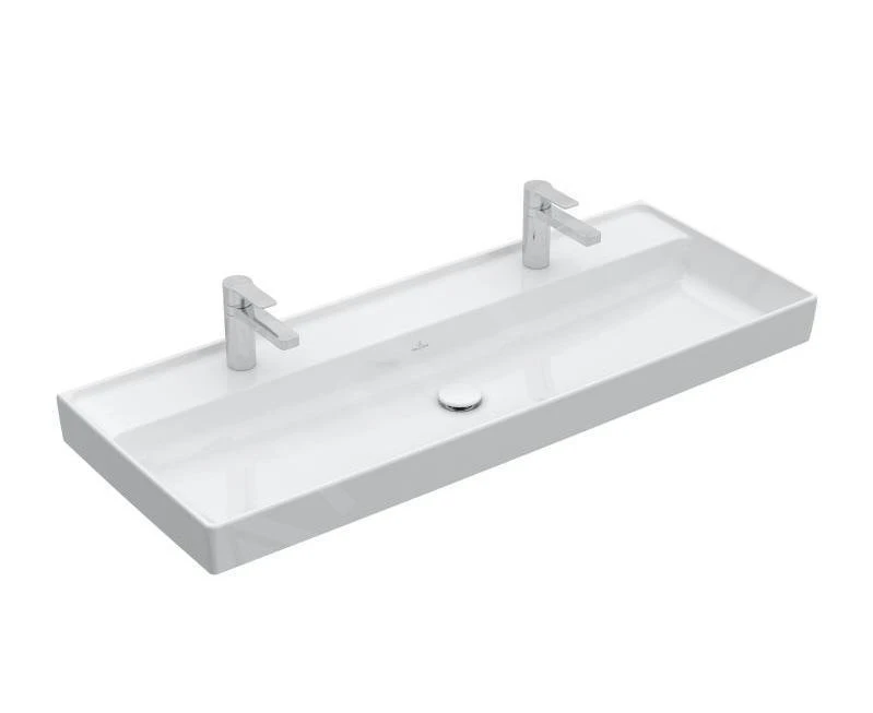 Villeroy & Boch Collaro - Möbelwaschtisch, 1200x470 Mm, Ohne Überlauf, 2 Hahnlöchern, CeramicPlus, Stone White 4A33C1RW 3 Villeroy & Boch Collaro - Möbelwaschtisch, 1200x470 Mm, Ohne Überlauf, 2 Hahnlöchern, CeramicPlus, Stone White 4A33C1RW