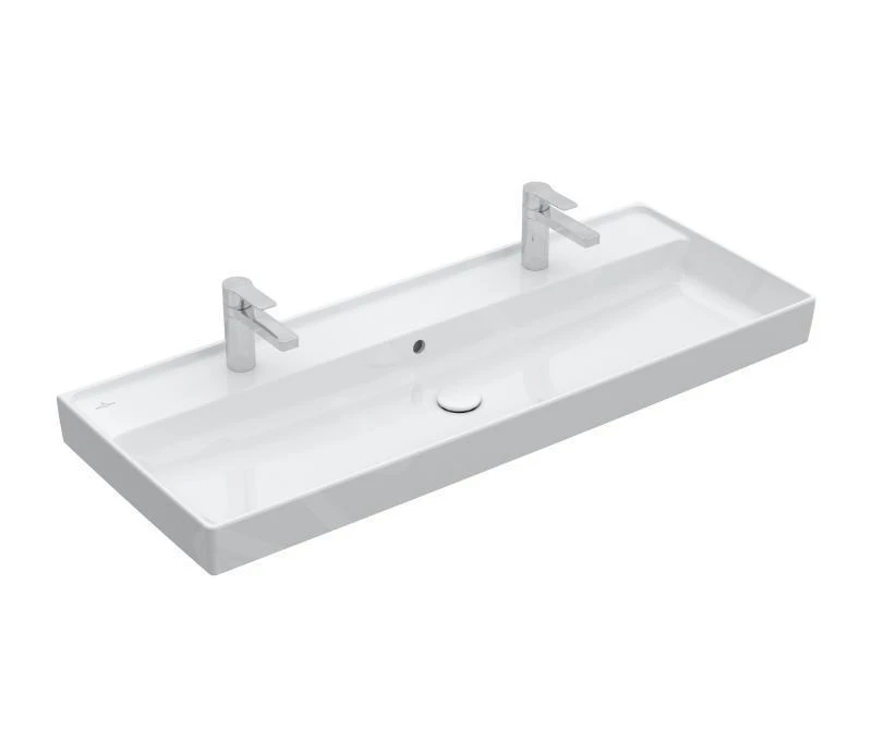 Villeroy & Boch Collaro - Möbelwaschtisch, 1200x470 Mm, Mit Überlauf, 2 Hahnlöchern, Alpinweiß 4A33C401 3 Villeroy & Boch Collaro - Möbelwaschtisch, 1200x470 Mm, Mit Überlauf, 2 Hahnlöchern, Alpinweiß 4A33C401