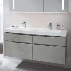 Villeroy & Boch Subway 2.0 - Möbelwaschtisch 1300x470 Mm, Mit Überlauf, Mit Hahnlöchern Für 2 Amaturen, Ceramicplus, Weiß 7176D2R1 -Villeroy & Boch 715e9870516fe7f5c5257d9f