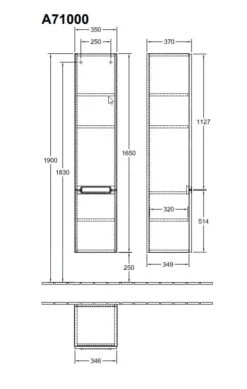 Villeroy & Boch Subway 2.0 - Hochschrank 1650x370x350 Mm, Scharnier Rechts, Glossy White A71000DH -Villeroy & Boch 75044cff7f6dc40936e73b7c 1
