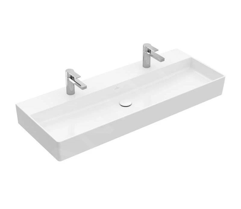 Villeroy & Boch Memento 2.0 - Schrank-Doppelwaschbecken 1200x470 Mm, Ohne Überlauf, 2 Hahnlöchern, CeramicPlus, Alpinweiß 4A22CGR1 3 Villeroy & Boch Memento 2.0 - Schrank-Doppelwaschbecken 1200x470 Mm, Ohne Überlauf, 2 Hahnlöchern, CeramicPlus, Alpinweiß 4A22CGR1