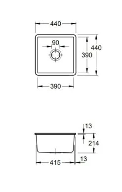 Villeroy & Boch Subway 50 - Keramikspüle, 44x44 Cm, CeramicPlus, Stone White 332501RW -Villeroy & Boch 8b7e9b7198c9e972b51bdcbe