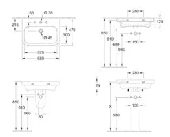 Villeroy & Boch Architectura - Möbelwaschtisch 650x420 Mm, Ohne Überlauf, Mit Hahnloch, CeramicPlus, Alpinweiß 4188KG01 -Villeroy & Boch 940e6266d5f5b8184efb01e7