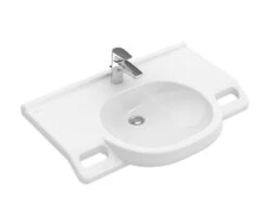 Villeroy & Boch ViCare - Waschbecken Vita 800x550mm, Ohne Überlauf, Mit Hahnloch, AntiBac, CeramicPlus, Alpinweiß 412081T2