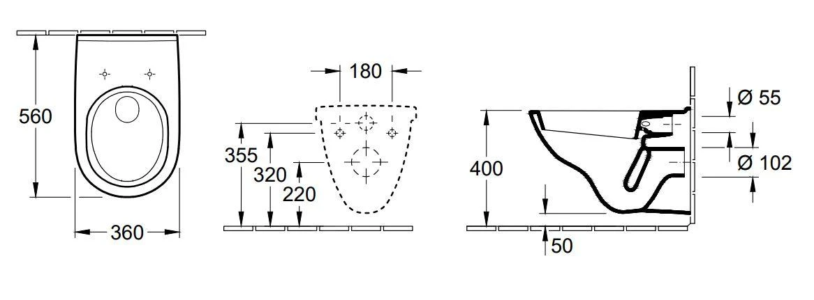 Villeroy & Boch O.novo - Wand-WC, CeramicPlus, Alpinweiß 566010R1 4 Villeroy & Boch O.novo - Wand-WC, CeramicPlus, Alpinweiß 566010R1 – Bild 2
