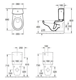Villeroy & Boch O.novo - Spülkasten Für Kombination, Hinten/seiten Zulauf, CeramicPlus, Alpinweiß 7796G1R1 -Villeroy & Boch 9c473fea3c24cc26889130d5 1