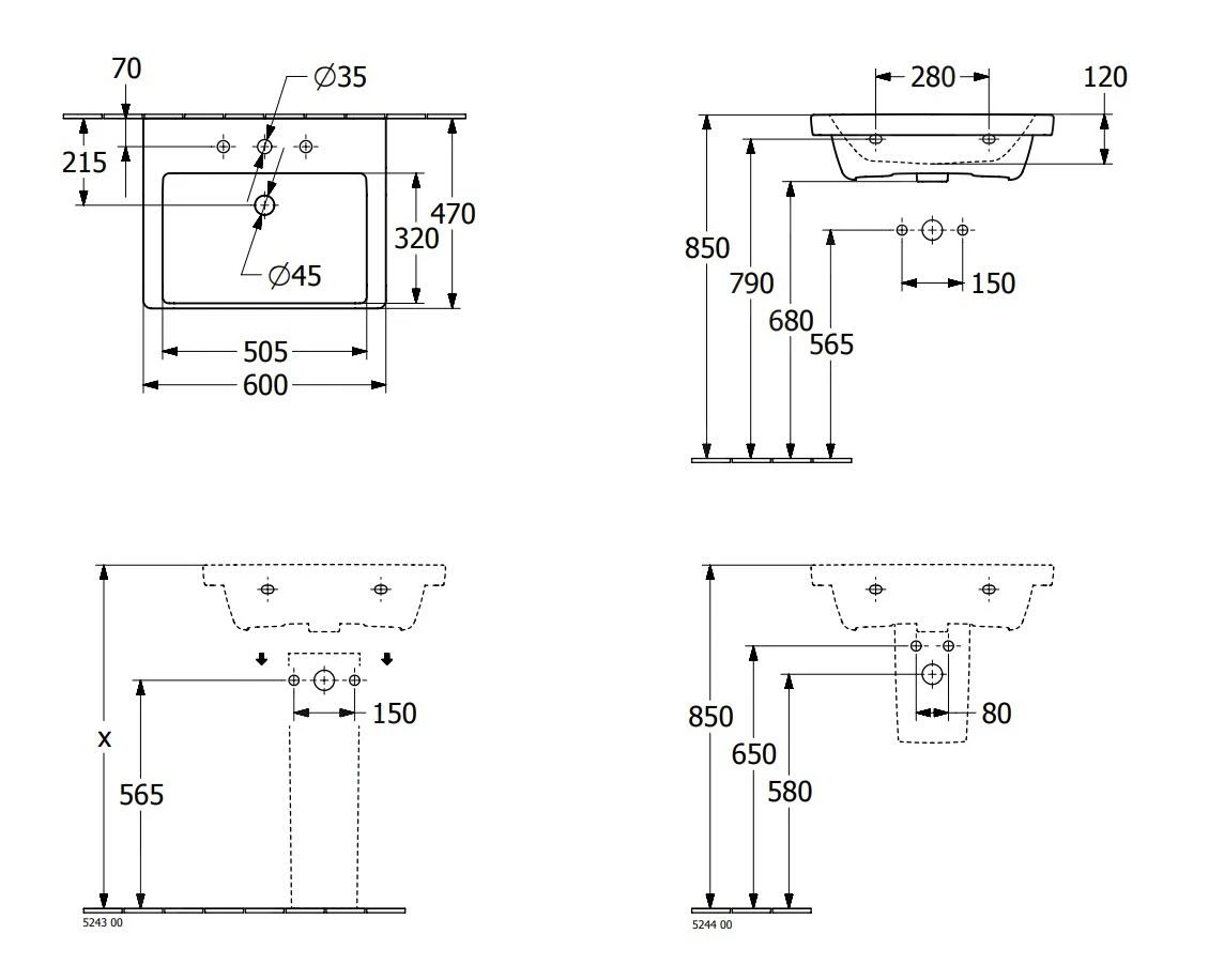 Villeroy & Boch Subway 3.0 - Waschbecken 600x470 Mm, Mit Überlauf, Mit Hahnloch, CeramicPlus, Alpinweiß 4A7060R1 4 Villeroy & Boch Subway 3.0 - Waschbecken 600x470 Mm, Mit Überlauf, Mit Hahnloch, CeramicPlus, Alpinweiß 4A7060R1 – Bild 2