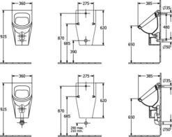 Villeroy & Boch Architectura Absaugurinal 55742001 Weiss, Zulauf Verdeckt, Keramisches Sieb -Villeroy & Boch Villeroy and Boch Architectura Absaugurinal 55742001 weiss Zulauf verdeckt keramisches Sieb 2