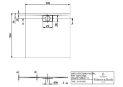Villeroy & Boch Architectura Metalrim Duschwanne DA1010ARA115V01, 100 X 100 X 1,5 Cm, Weiß -Villeroy & Boch Villeroy and Boch Architectura Metalrim Duschwanne DA1010ARA115V01 100 x 100 x 15 cm weiss 3