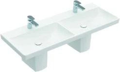 Villeroy & Boch Avento Doppelwaschtisch 4A23CK01 120 X 47 Cm, Mit Überlauf, Weiß, Eckig