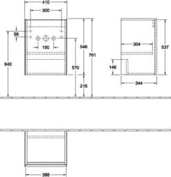 Villeroy & Boch Collaro Waschtischunterschrank C00500PD 41x54,6x34,4cm, Black Matt Laquer -Villeroy & Boch Villeroy and Boch Collaro Waschtischunterschrank C00500PD 41x546x344cm Black Matt Laquer 2