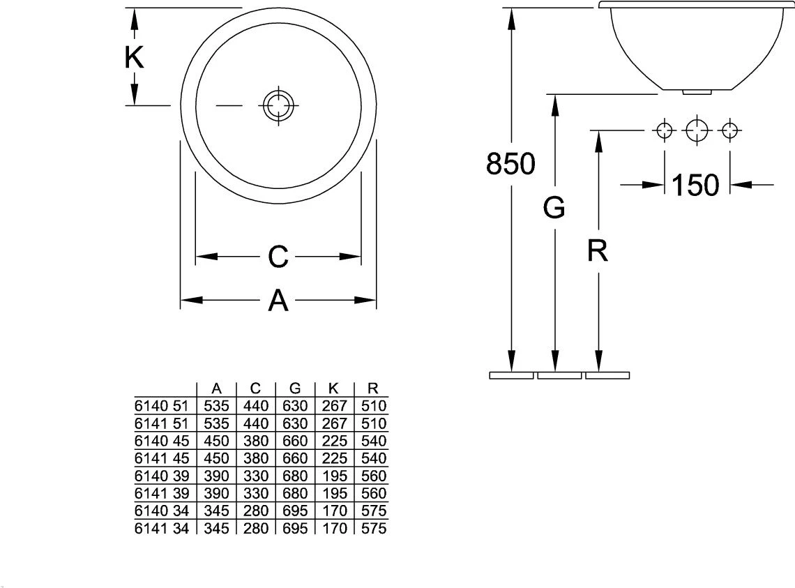 Villeroy & Boch Einbauwaschtisch Loop & Friends Ø 39 Cm, Weiss Ceramicplus, Mit Überlauf 5 Villeroy & Boch Einbauwaschtisch Loop & Friends Ø 39 Cm, Weiss Ceramicplus, Mit Überlauf – Bild 3