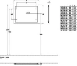 Villeroy & Boch Finion LED Lichtspiegel G6008000 80 X 75 X 2 Cm, 41,6W Und 20,8W -Villeroy & Boch Villeroy and Boch Finion LED Lichtspiegel G6008000 80 x 75 x 2 cm 416W und 208W 2