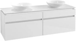 Villeroy & Boch Legato Waschtischunterschrank B600L0DH 160x55x50cm, Mit LED-Beleuchtung, Glossy White