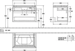 Villeroy & Boch Legato Waschtischunterschrank B75400PD 80x55x50cm, Black Matt Lacquer -Villeroy & Boch Villeroy and Boch Legato Waschtischunterschrank B75400PD 80x55x50cm Black Matt Lacquer 2