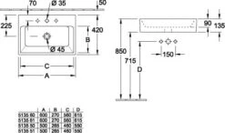Villeroy & Boch Memento Aufsatzwaschtisch 513550R1 50 X 42 Cm, Weiss Ceramicplus, Mit Überlauf -Villeroy & Boch Villeroy and Boch Memento Aufsatzwaschtisch 513550R1 50 x 42 cm weiss Ceramicplus mit Ueberlauf 2