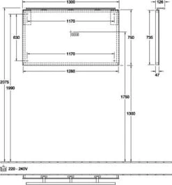 Villeroy & Boch More To See Spiegel A4041300 130 X 75 X 50/13 Cm, 1 Leuchte -Villeroy & Boch Villeroy and Boch More to See Spiegel A4041300 130 x 75 x 50 13 cm 1 Leuchte 2