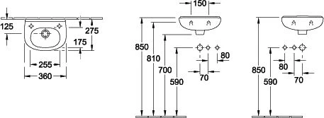 Villeroy & Boch O.Novo Handwaschbecken 53603801 Compact, Mit Überlauf, Hahnloch Rechts, Weiß 5 Villeroy & Boch O.Novo Handwaschbecken 53603801 Compact, Mit Überlauf, Hahnloch Rechts, Weiß – Bild 3