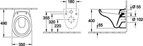Villeroy & Boch Omnia Classic Wand WC 76671001 Weiss, 49 Cm Ausladung, Compact, Tiefspüler 4 Villeroy & Boch Omnia Classic Wand WC 76671001 Weiss, 49 Cm Ausladung, Compact, Tiefspüler – Bild 2