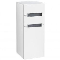 Villeroy & Boch Subway 2.0 Seitenschrank A7120SMS 35,4x85,7x37cm, Links, Griff Silbermatt, Weiss, Weiß Matt