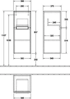Villeroy & Boch Subway 2.0 Seitenschrank A7140RFP 35,4x85,7x37cm, Links, Griff Silbermatt, Silbergrau, Glossy Grey -Villeroy & Boch Villeroy and Boch Subway 2.0 Seitenschrank A7140RFP 354x857x37cm links Griff silbermatt silbergrau glossy grey 2